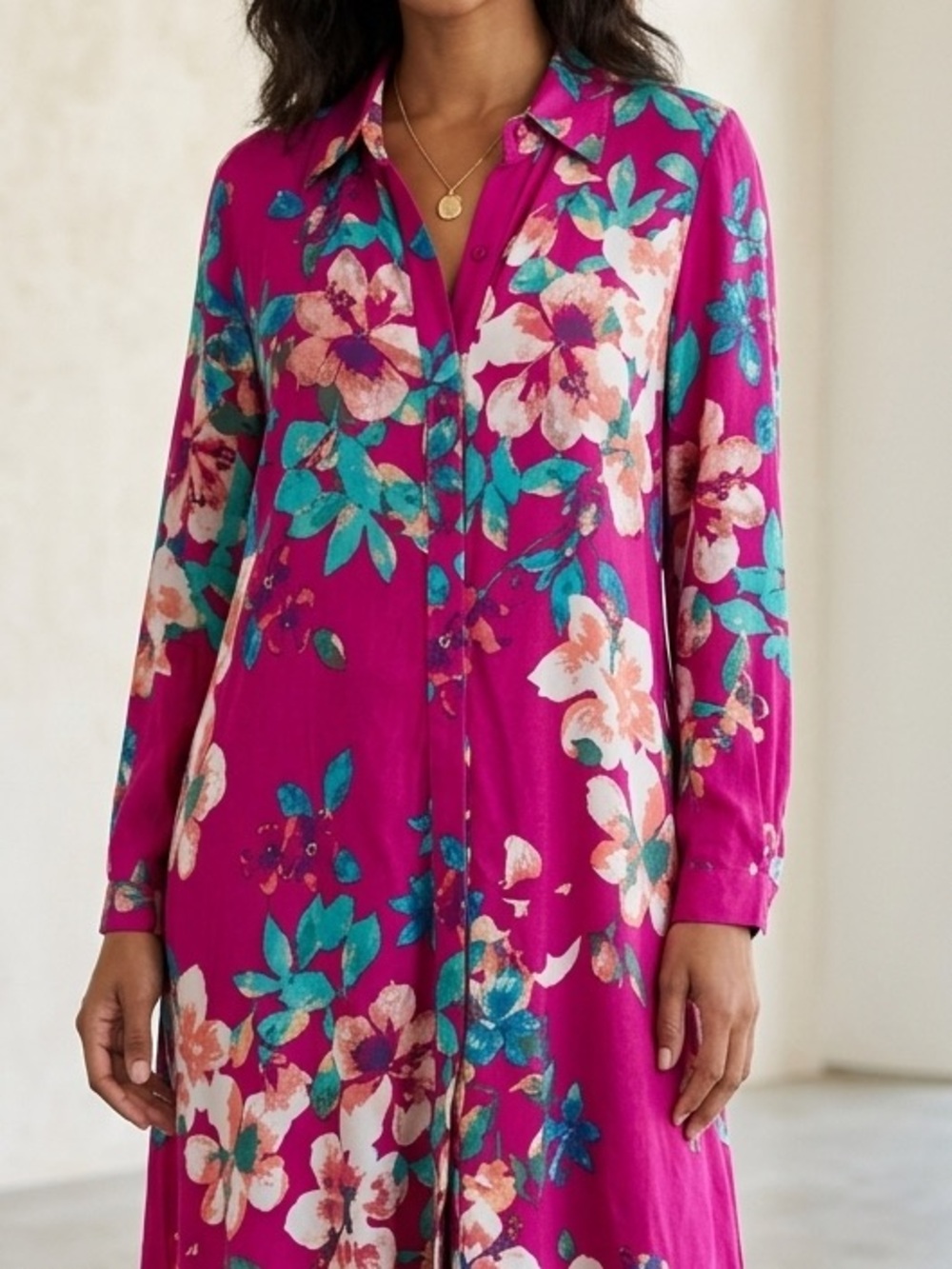 Cupio Floral Shirt Dress